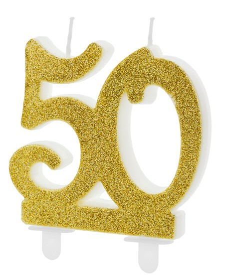 Glossy 50th Birthday Tortenkerze 7,5cm