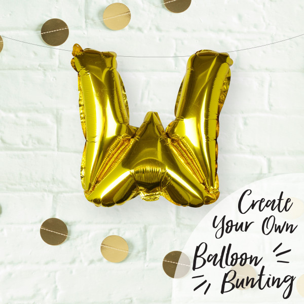 Goldener W Buchstaben Folienballon 40cm