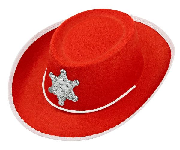 Sheriff cowboyhatt för barn röd