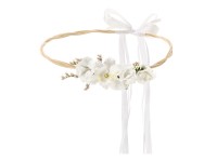 Weißer Boho Blumenkranz 18cm