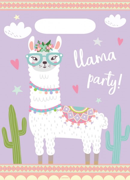 8 Lama Party Geschenktüten