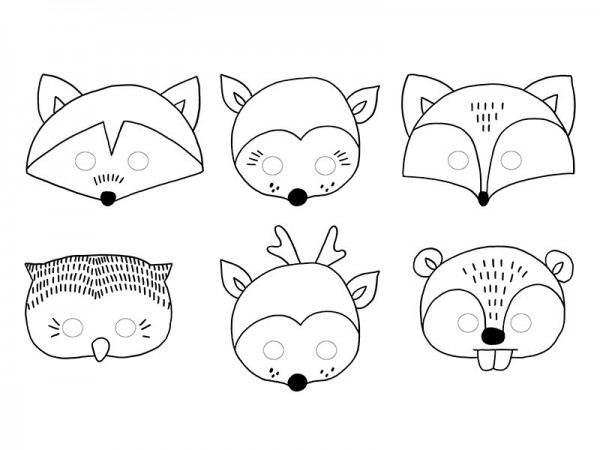 6 Woodland Tiermasken