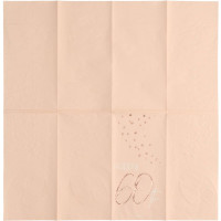 Vorschau: 10 Rosy Blush 60th Birthday Servietten 33cm