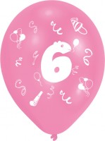 8 Verrückte Zahlen-Ballons 6.Geburtstag Bunt