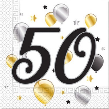 20 Milestone 50 Servietten 33cm