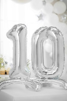 Silver 0 stående folieballong 70cm