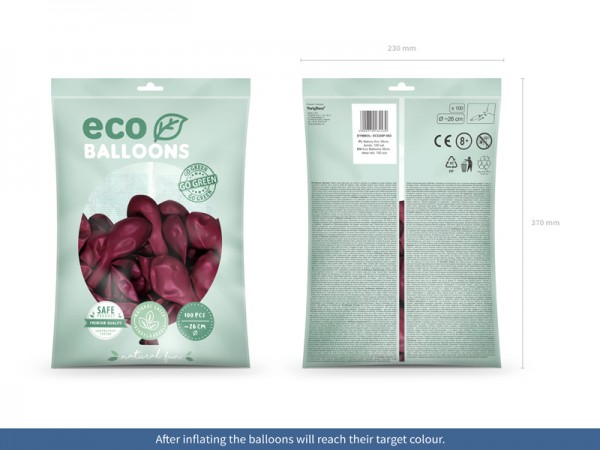 100 Eco Pastell Ballons brombeere 26cm 2