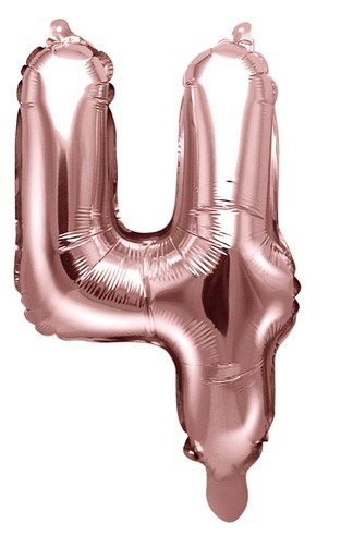 Metallic Zahlenballon 4 roségold 35cm