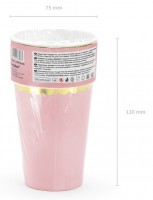 Vorschau: 6 Candy Party Pappbecher hellrosa 220ml