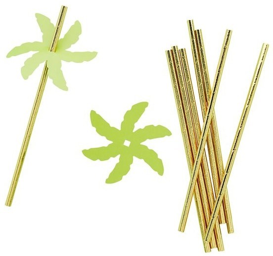 24 Palmen Stohhalme aus Papier