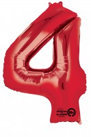 Zahlenballon 4 Rot 88cm