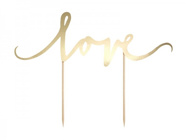 Tortendeko Love Gold 17cm