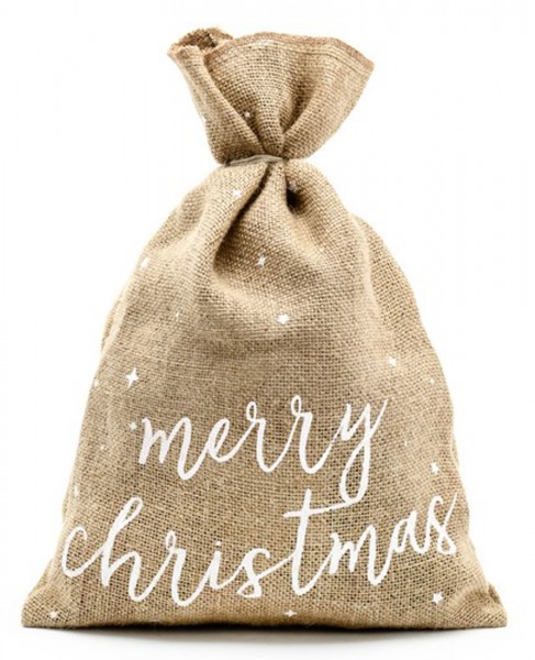 Merry Christmas Jute Sack 30 x 42cm