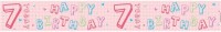 7. Geburtstag Folienbanner rosa 2,6m