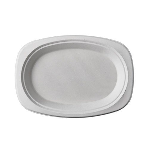 50 Ovale Zuckerrohr Teller Aleko 23 x 16 cm