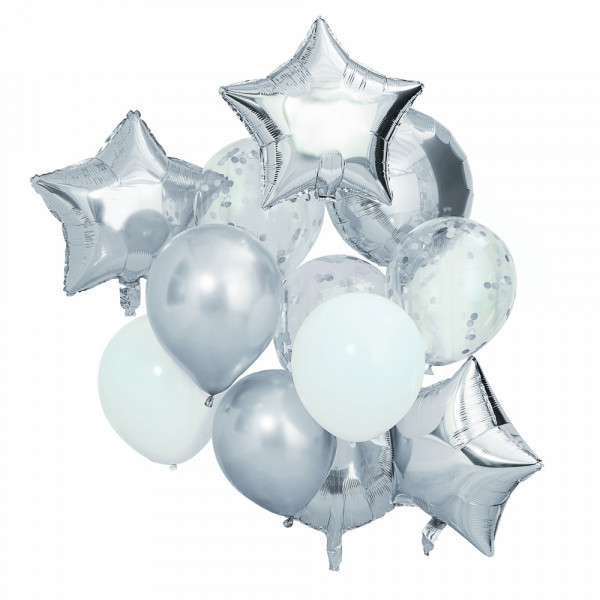 Silber Metallic Ballon Bouquet
