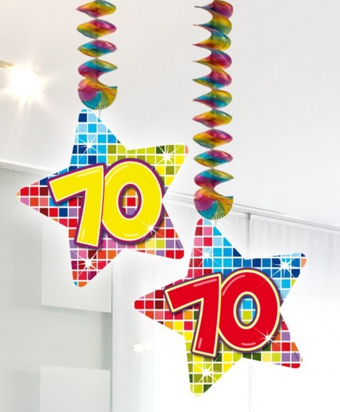 2 Groovy 70th Birthday Spiralhänger 75cm