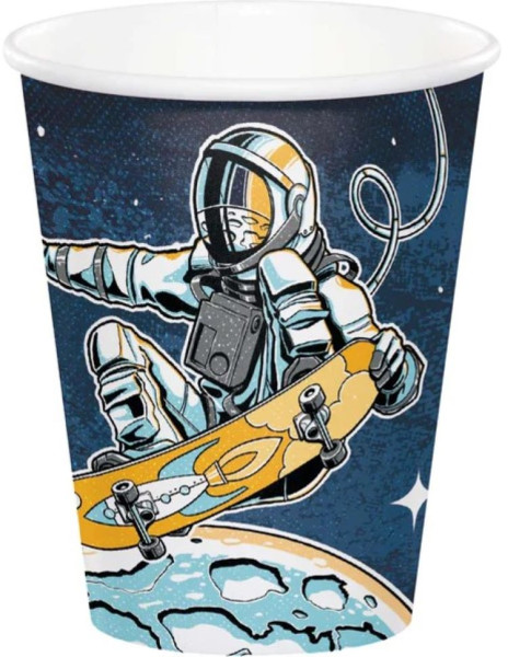 8 Space Skater Pappbecher 250ml