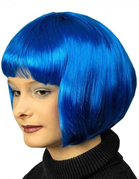 Royalblaue Bob Perücke Eveline