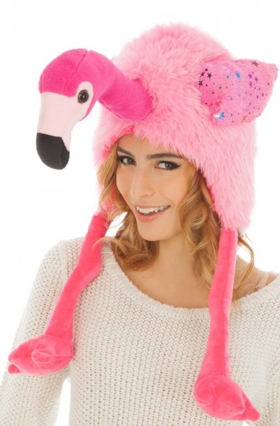 Flauschige Flamingo Mütze