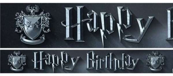 3 Harry Potter Papierbanner 1 m x 13,5 cm