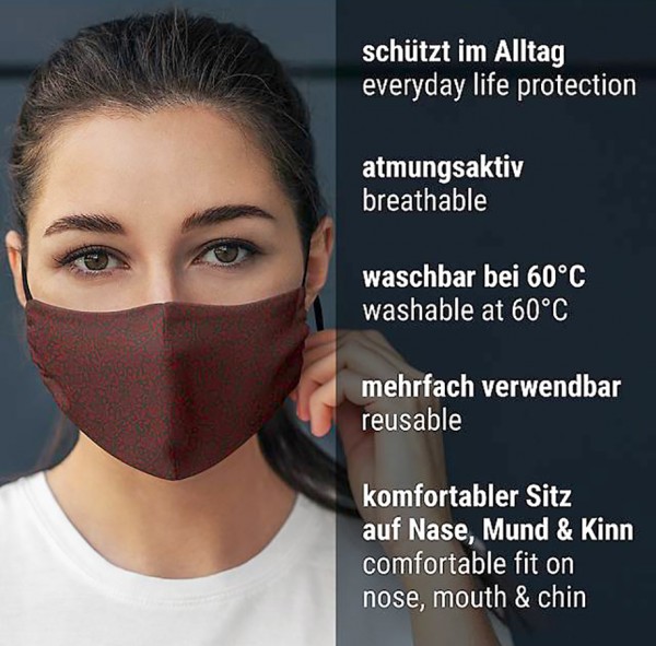 Mund Nasen Maske Dark Roses 5