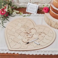 Boho Chic Herzpuzzle Gästebuch 47 x 42cm