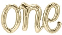 Weißgoldener One Folienballon Schriftzug 76cm