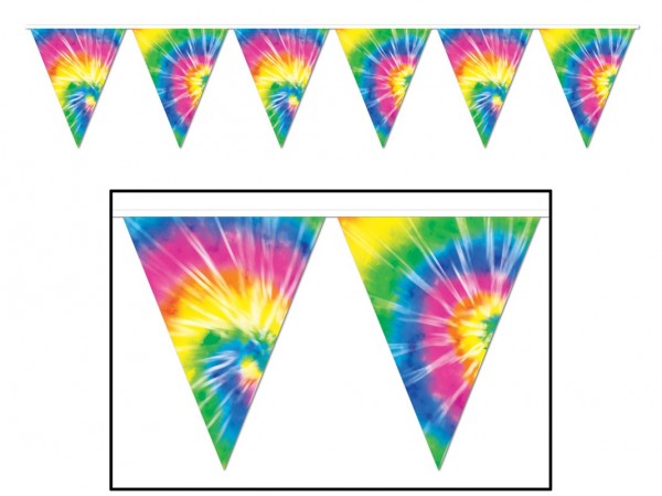 Bunte Disco Wimpelkette 370cm