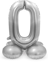 Zahl 0 Ballon silber 72cm