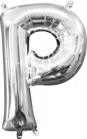 Mini Folienballon Buchstabe P silber 35cm