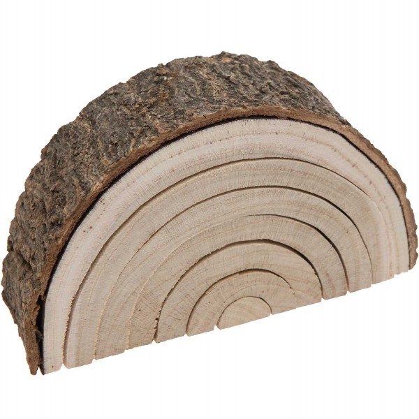 Holz Regenbogen Rohling mit Rinde