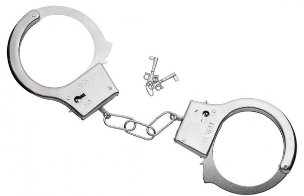 Silberne Polizei Handschellen