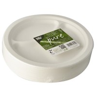 Vorschau: 50 Zuckerrohr Teller Tosca 2-geteilt 23cm