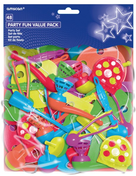 Buntes Partyspaß Spielset Für Kindergeburtstag 48-Teilig