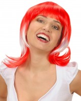 Damen Fan Perücke rot-weiß
