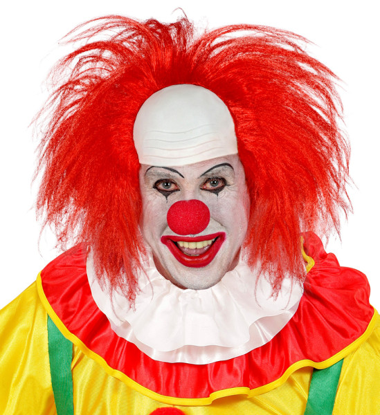 Clownsperücke Glatze mit Haaren