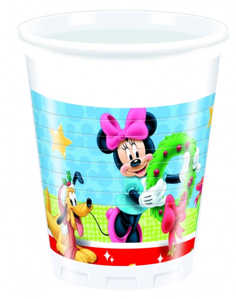 8 Minnie Mouse Christmas Kunststoffbecher 200ml