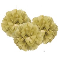 Fluffy Pompon Gold 23cm
