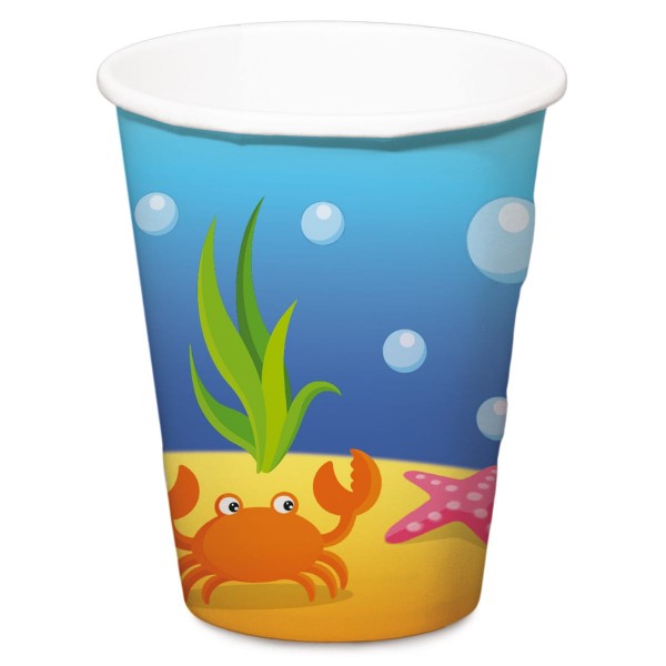 4 Becher Niedliche Meerjungfrau 350ml