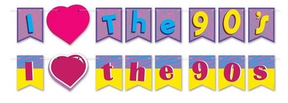 Verliebt in die 90er Girlande 1,5m