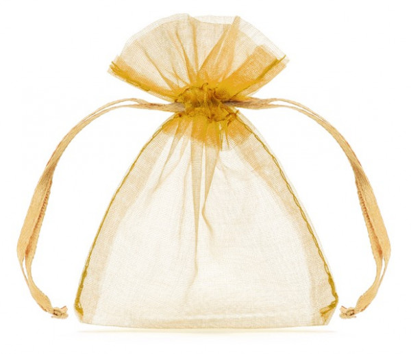 10 Goldene Organza Beutel Pearl 7,5 x 10cm