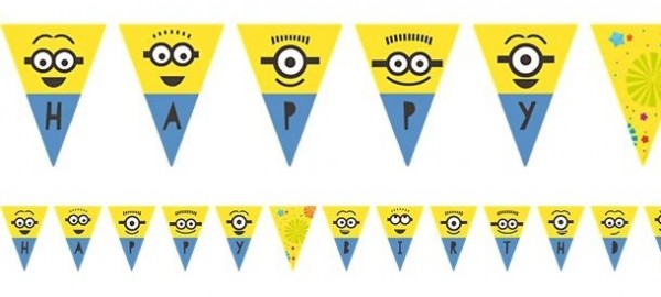 16 Hooray Minions Wimpelkette 3,3m