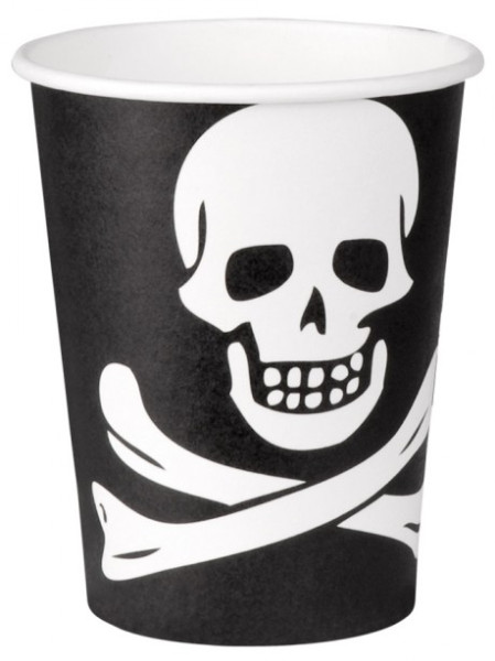 10 Piratenparty Totenkopf Pappbecher 210ml 2