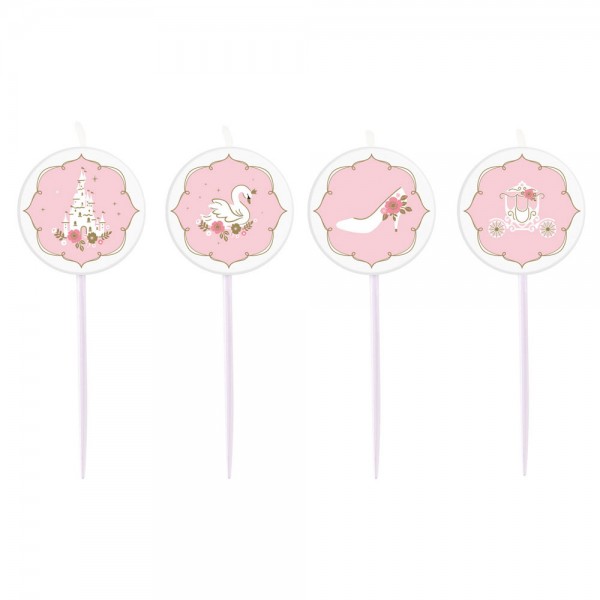 4 Princess for a Day Tortenkerzen 7cm