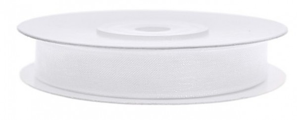 25m Chiffon Band weiß 6mm breit