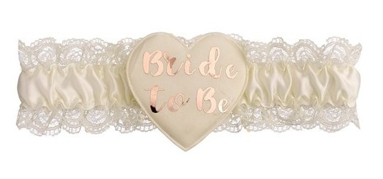 Bride to Be Strumpfband creme