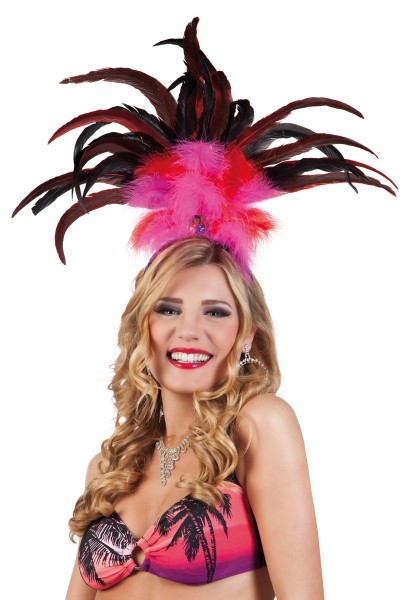 Fernanda Federkopfschmuck In Pink Und Rot