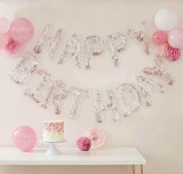 Happy Birthday Konfettiballons Girlande 4m 2