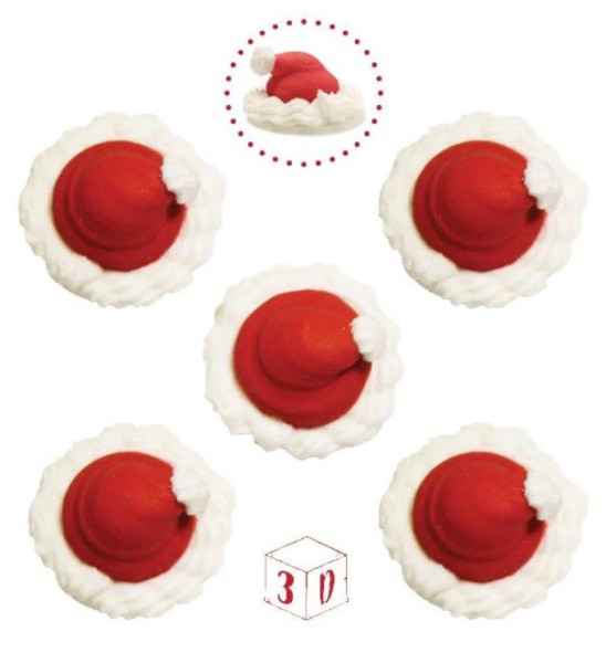 5 Nikolausmützen Cake Topper